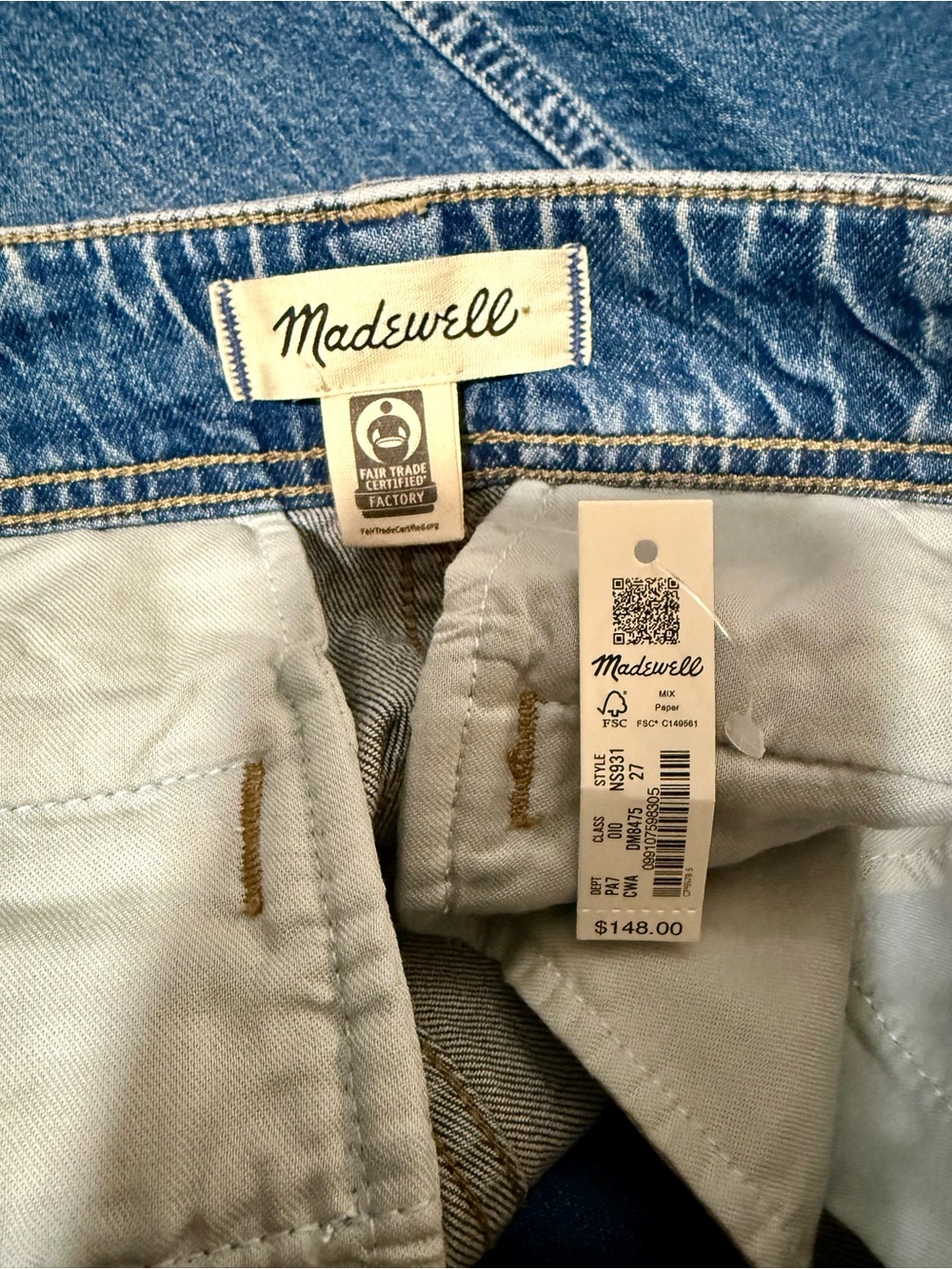 NWT!! Madewell Tapered Denim Trouser - Picture 5 of 7